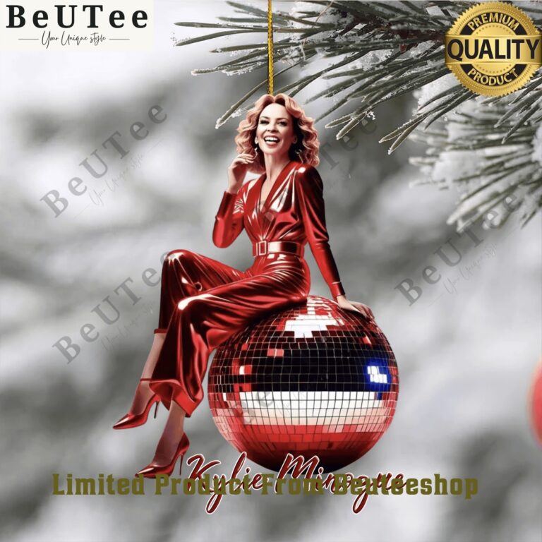 Kylie Minogue on Red Disco Ball Plastic Ornament Eye soothing picture dear