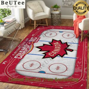 2025 4 Nations Face Off Canada Champions Rectangular Rug Sizzling