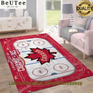 2025 4 Nations Face Off Canada Champions Rectangular Rug Long time