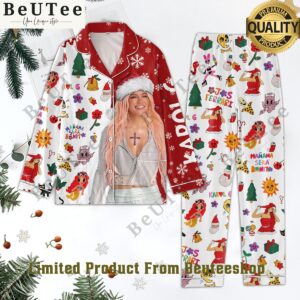 Karol G Christmas Vibe White and Red Pajamas Cutting dash