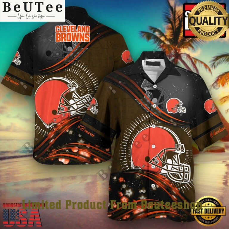 cleveland browns nfl team logo brown hawaiian shirt 1 whID3.jpg
