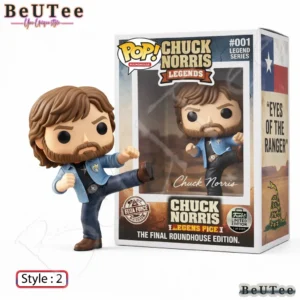 Chuck Norris action figure performing a signature high kick in front of legend series packaging